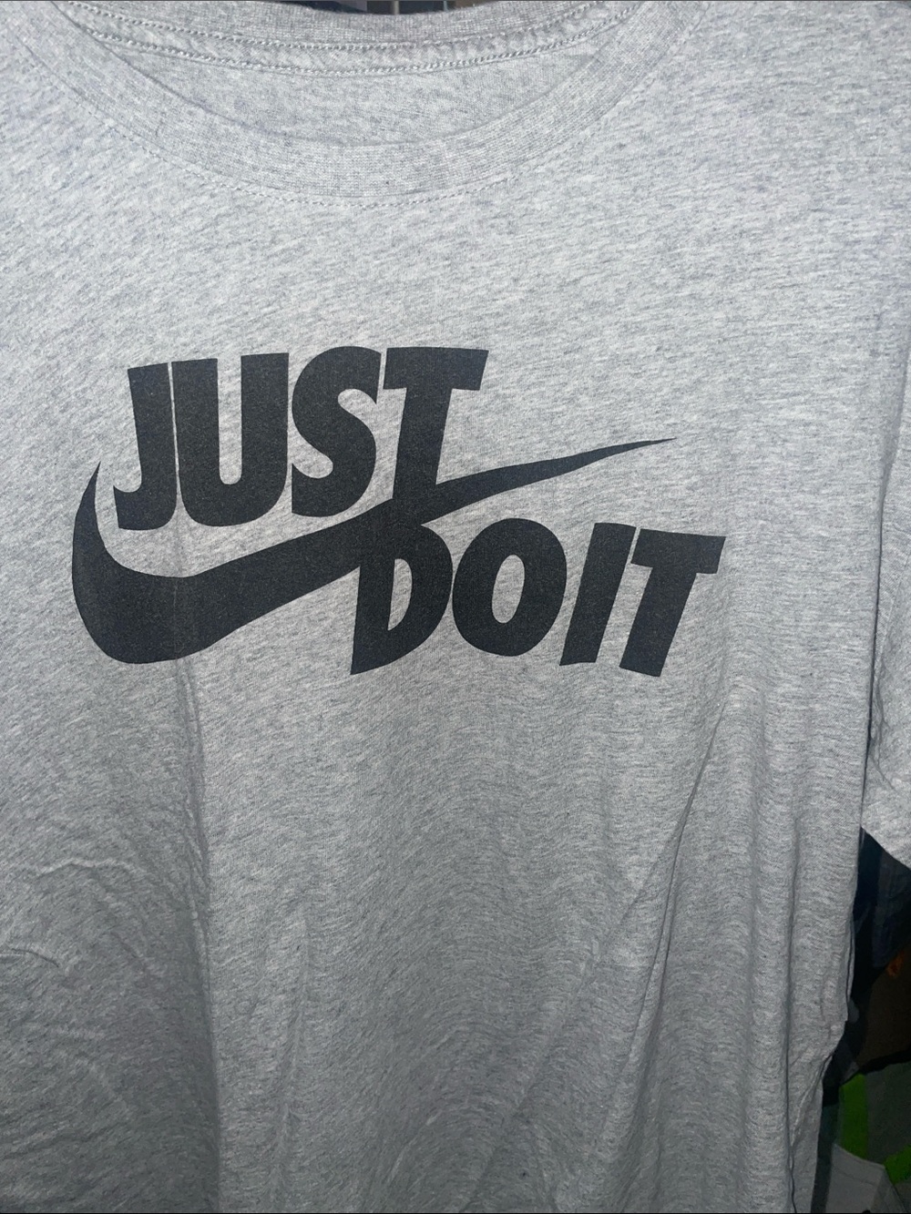 Nike Grey T-Shirt with Black 'Just Do It' Logo